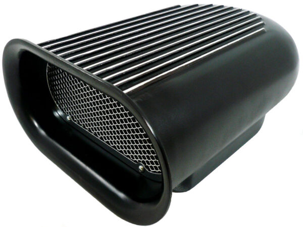 Black Full Finned Mini Hillborn Style Aluminum Air Scoop