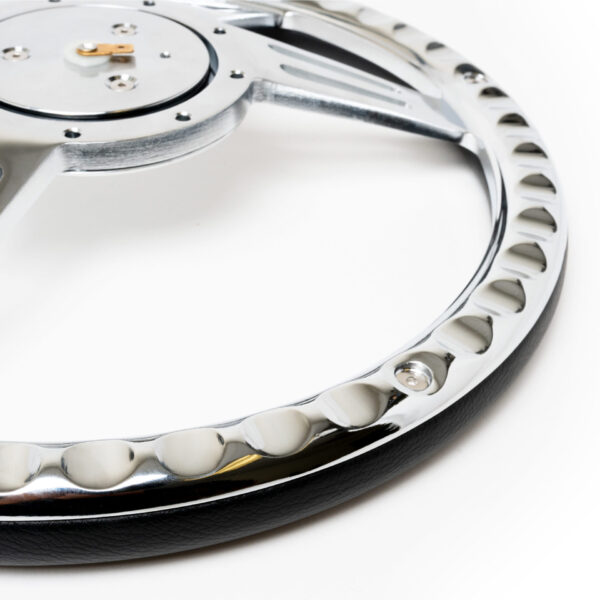 14″ Billet “T” Style Steering Wheel Kit – Chrome - Imagen de 3