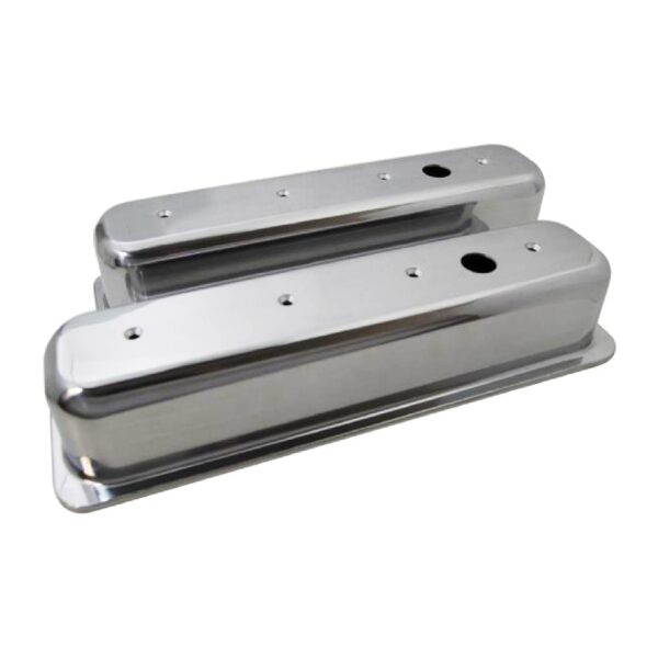 Small Block Chevy Plain Aluminum Center Pull Valve Covers – Baffled