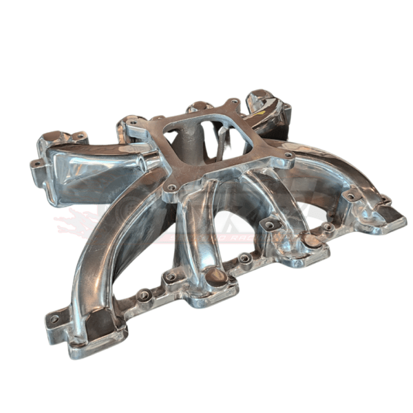 GM LS1/LS2/LS6 Carbureted Single Plane Intake Manifold – Polished - Imagen de 3
